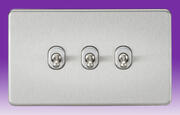 Screwless Flatplate - Brushed Chrome Toggle Switches product image 3