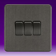 Knightsbridge - Screwless Flatplate - Switches - Smoked Bronze product image 3