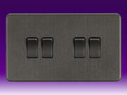 Knightsbridge - Screwless Flatplate - Switches - Smoked Bronze product image 4