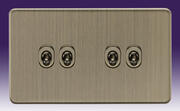 Screwless Flatplate - Toggle Switches - Antique Brass product image 4