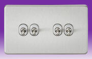 Screwless Flatplate - Brushed Chrome Toggle Switches product image 4