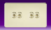 Screwless Flatplate - Polished Brass Toggles Switches product image 3