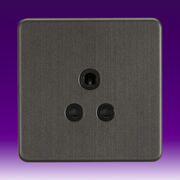 Knightsbridge - Screwless Flatplate - Sockets - Smoked Bronze product image 4