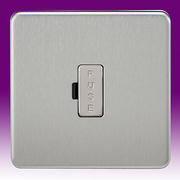Screwless Flatplate - Brushed Chrome Switched/Unswitched Spurs & Flex Outlet Plates product image 3