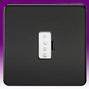 Screwless Flatplate - Matt Black Switched/Unswitched Spurs & Flex Outlet Plates product image 3