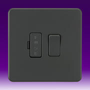 Knightsbridge - Screwless Flatplate - Switched/Unswitched Spurs & Flex Outlet Plates - Anthracite product image