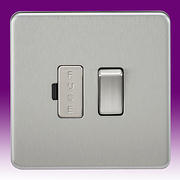 Screwless Flatplate - Brushed Chrome Switched/Unswitched Spurs & Flex Outlet Plates product image