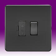Screwless Flatplate - Switched/Unswitched Spurs & Flex Outlet Plates - Matt Black product image