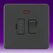 Knightsbridge - Screwless Flatplate - Switched/Unswitched Spurs & Flex Outlet Plates - Anthracite product image 2