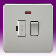 Screwless Flatplate - Brushed Chrome Switched/Unswitched Spurs & Flex Outlet Plates product image 2
