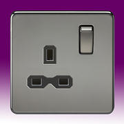 Screwless Flatplate - Black Nickel Twin & Single Sockets product image 2