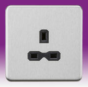 Screwless Flatplate - Brushed Chrome Twin & Single Sockets product image 3