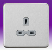 Screwless Flatplate - Brushed Chrome Twin & Single Sockets product image 3