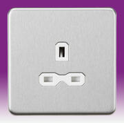 Screwless Flatplate - Brushed Chrome Twin & Single Sockets product image 3