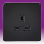 Screwless Flatplate - Matt Black Twin & Single Sockets product image 3