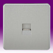 Screwless Flatplate - Brushed Chrome Telephone Sockets & RJ45 Outlets product image