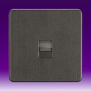 Knightsbridge - Screwless Flatplate - Telephone & RJ45 Outlets - Smoked Bronze product image