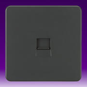 Knightsbridge - Screwless Flatplate - Telephone & RJ45 Outlets - Anthracite product image 2