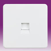 Screwless Flatplate - Matt White Telephone Sockets & RJ45 Outlets product image