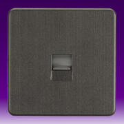 Knightsbridge - Screwless Flatplate - Telephone & RJ45 Outlets - Smoked Bronze product image 2