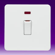 Screwless Flatplate - Matt White 45Amp Switches product image