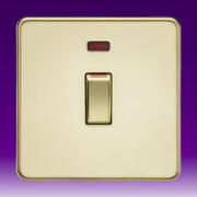 Screwless Flatplate - Polished Brass 45Amp Switches product image