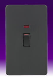 Knightsbridge - Screwless Flatplate - 45Amp Switches - Anthracite product image 4