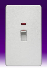 Screwless Flatplate - Brushed Chrome 45Amp Switches product image 4