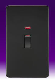 Screwless Flatplate - 45 Amp Switches - Matt Black product image 2