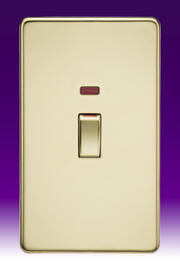 Screwless Flatplate - Polished Brass 45Amp Switches product image 3