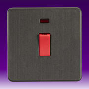 Knightsbridge - Screwless Flatplate - 45Amp Switches - Smoked Bronze product image 3