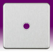 Screwless Flatplate - Brushed Chrome Switched/Unswitched Spurs & Flex Outlet Plates product image 4