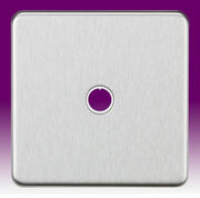 Screwless Flatplate - Brushed Chrome Switched/Unswitched Spurs & Flex Outlet Plates product image 4