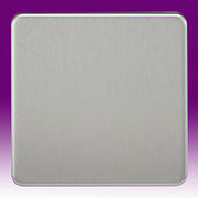 Screwless Flatplate - Brushed Chrome Blank Plates + Surface Boxes product image