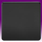 Screwless Flatplate - Matt Black Blank Plates + Surface Boxes product image