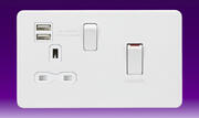 Screwless Flatplate - Matt White Cooker Control Unit c/w Dual USB product image