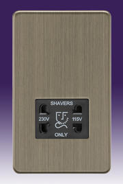 Screwless Flatplate - Shaver Sockets - Antique Brass product image