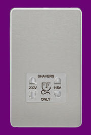 Screwless Flatplate - Brushed Chrome Shaver Sockets product image