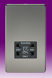 Screwless Flatplate - Black Nickel Shaver Sockets product image