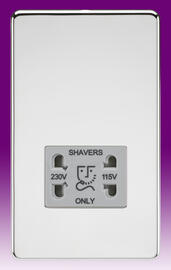 Flatplate - Polished Chrome Shaver Sockets product image