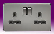 Screwless Flatplate - Black Nickel Twin & Single Sockets product image