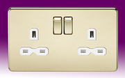 Screwless Flatplate - Polished Brass Twin & Single Sockets product image