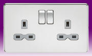 Flatplate - Polished Chrome Twin & Single Sockets product image