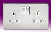 Screwless Flatplate - Polished Chrome Twin & Single Sockets product image