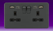 Knightsbridge - Screwless Flatplate - Sockets with USB - Anthracite product image