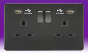 Screwless Flatplate - Sockets with USB - Matt Black - Black Inserts product image