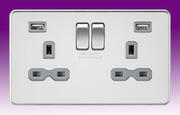 Flatplate - Polished Chrome Sockets with USB product image