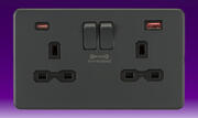 Knightsbridge - Screwless Flatplate - Sockets with USB FastCharge - Anthracite product image 2