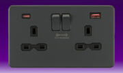 Knightsbridge - Screwless Flatplate - Sockets with USB FastCharge - Anthracite product image 4
