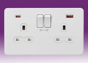 Screwless Flatplate - Matt White Sockets with FASTCHARGE USB A+C product image